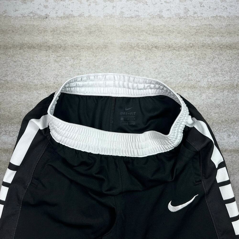 Vintage Y2K Nike Elite Shorts Youth L Jet Black Polyester White Swoosh - Picture 4 of 4